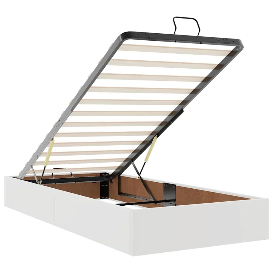Lit ottoman avec matelas blanc 100x200 cm similicuir - 12