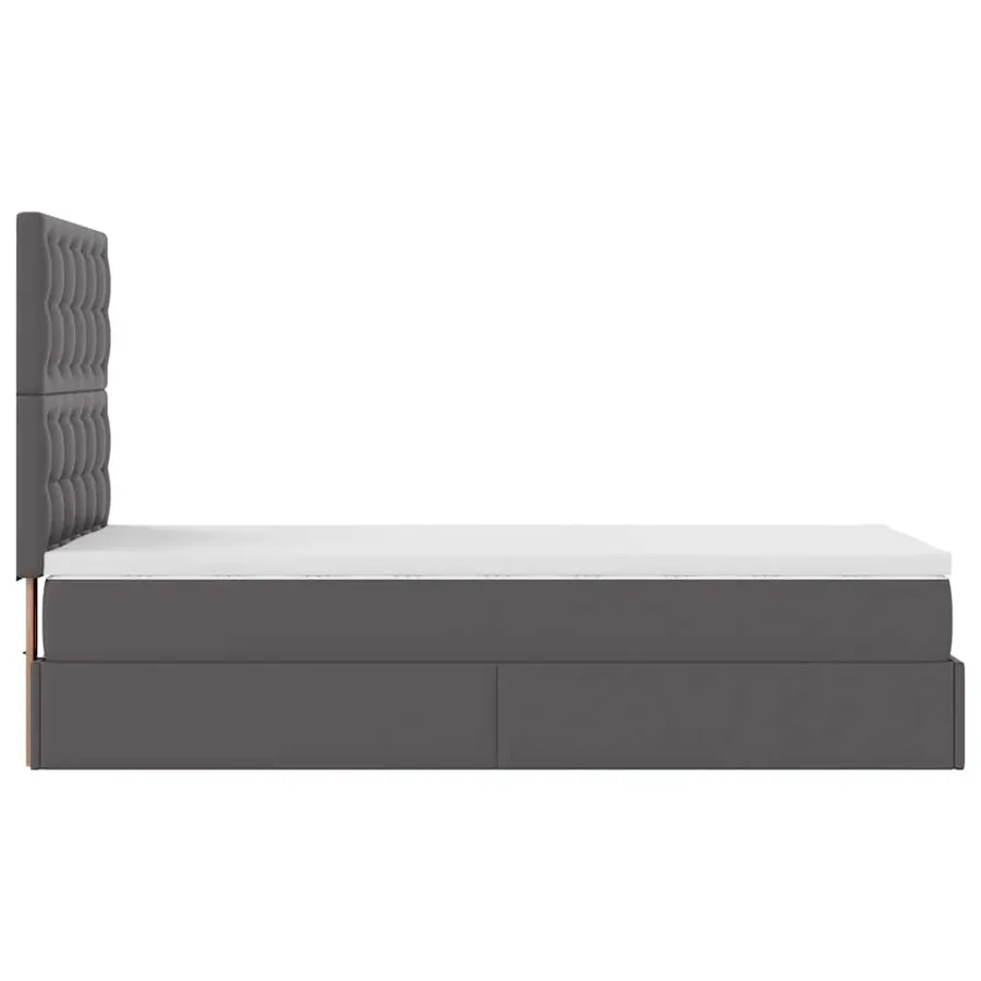 Lit ottoman avec matelas gris 90x190 cm similicuir - 10