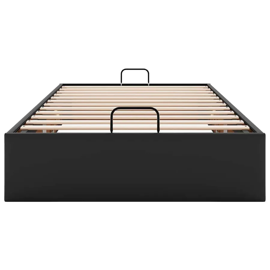 Cadre de lit ottoman sans matelas noir 90x190 cm similicuir - 7
