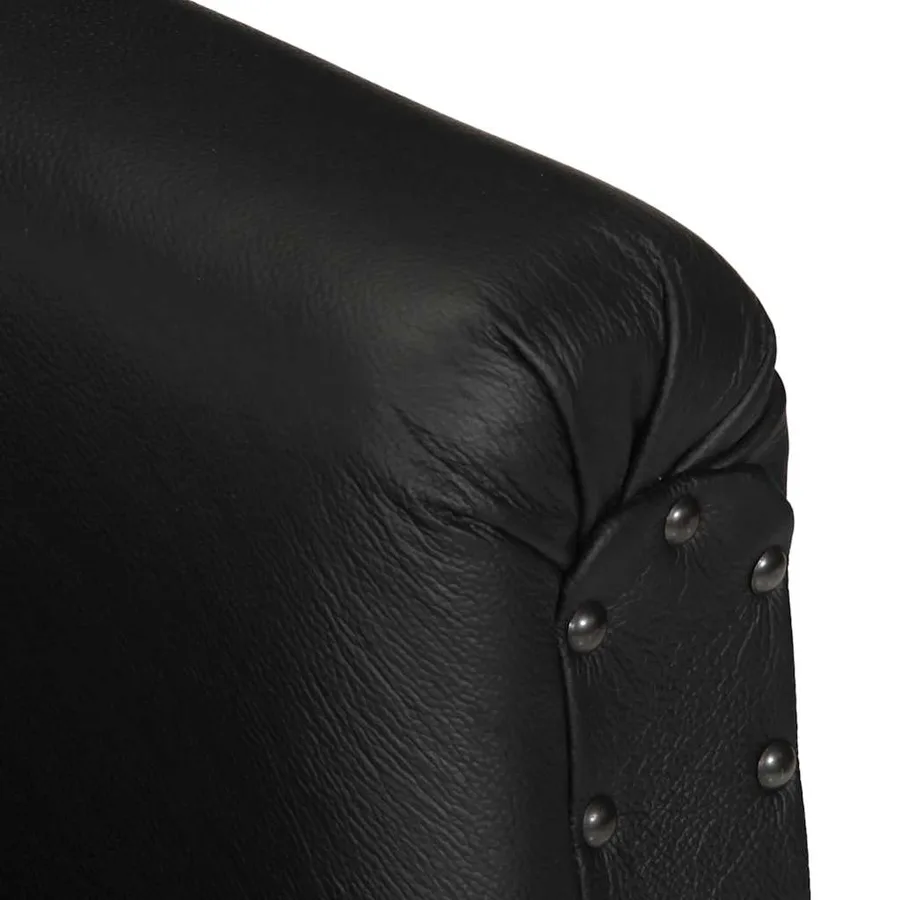 Chaise cabriolet Noir Cuir véritable de chèvre - 5