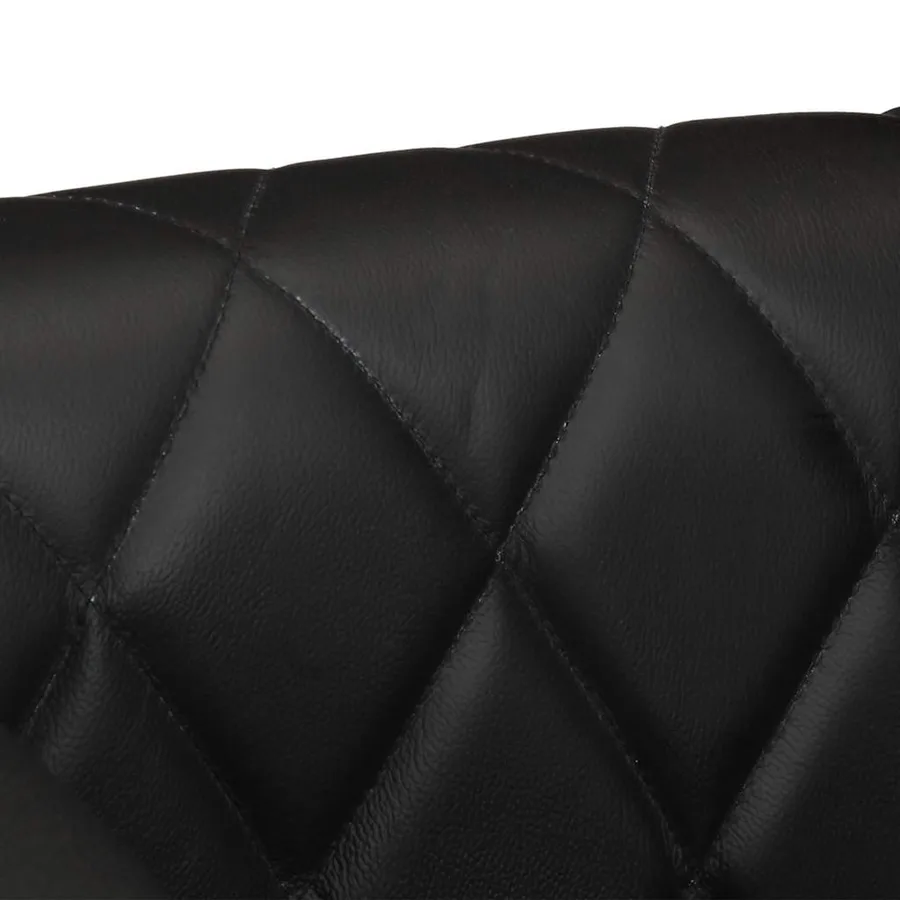 Chaise cabriolet Noir Cuir véritable de chèvre - 6