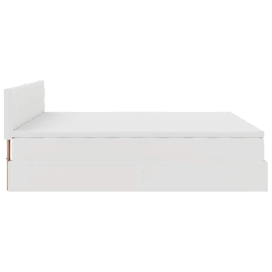 Cadre de lit ottoman avec matelas blanc 160x200 cm similicuir - 10