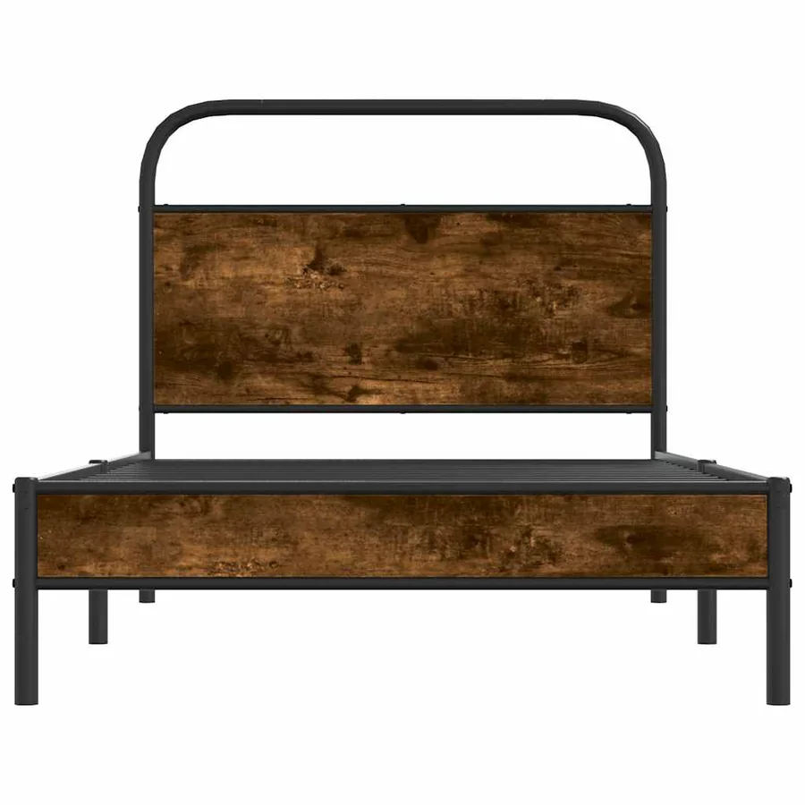 Cadre de lit sans matelas 100x200 cm chêne fumé bois ingénierie - 5