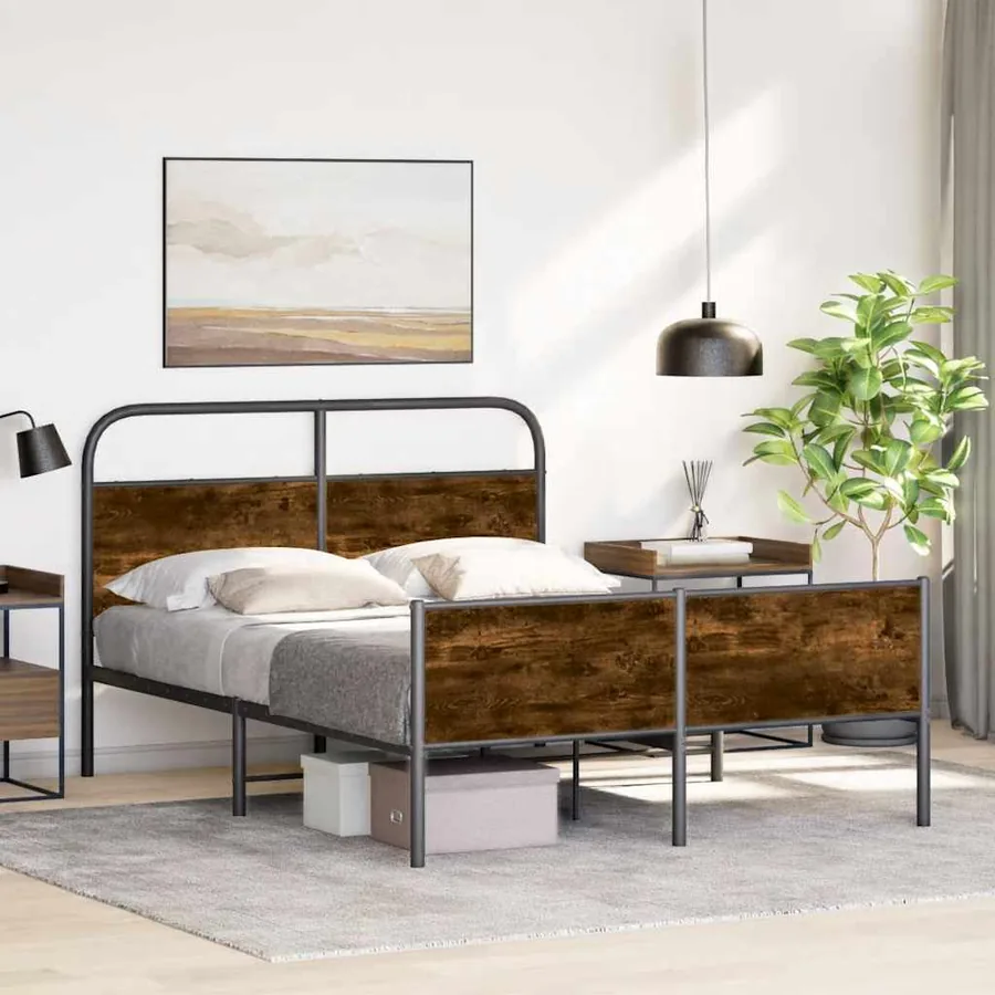 Cadre de lit sans matelas 140x200 cm chêne sonoma
