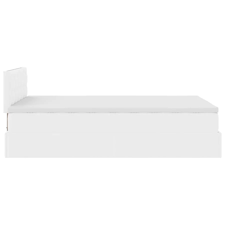 Cadre de lit ottoman avec matelas blanc 120x190 cm similicuir - 10