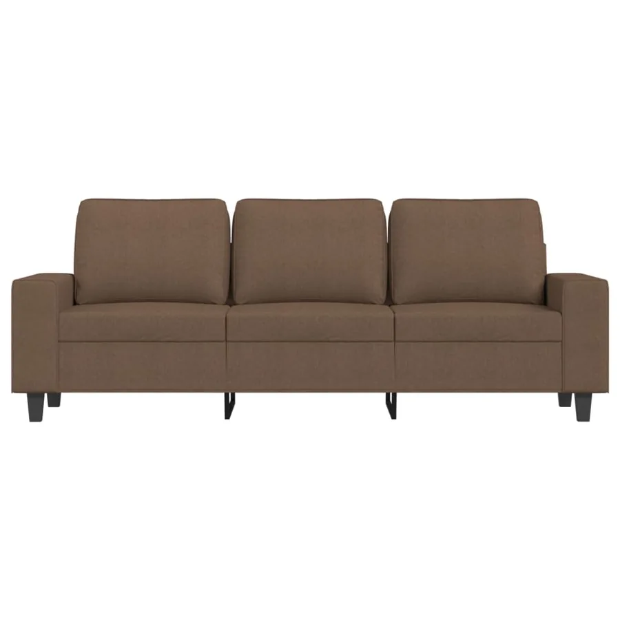 Canapé à 3 places avec repose-pieds Marron 180 cm Tissu - 4