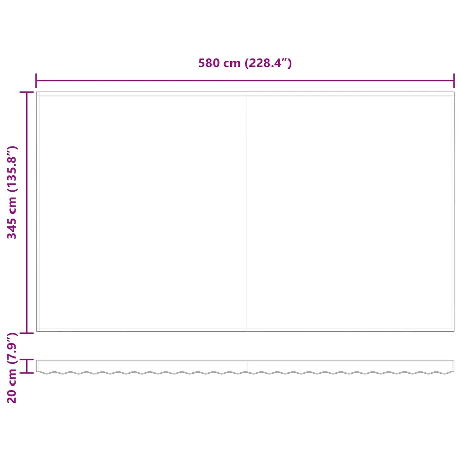 Auvent rétractable Rouge et Blanc 600 × 350 cm Polyester - 16