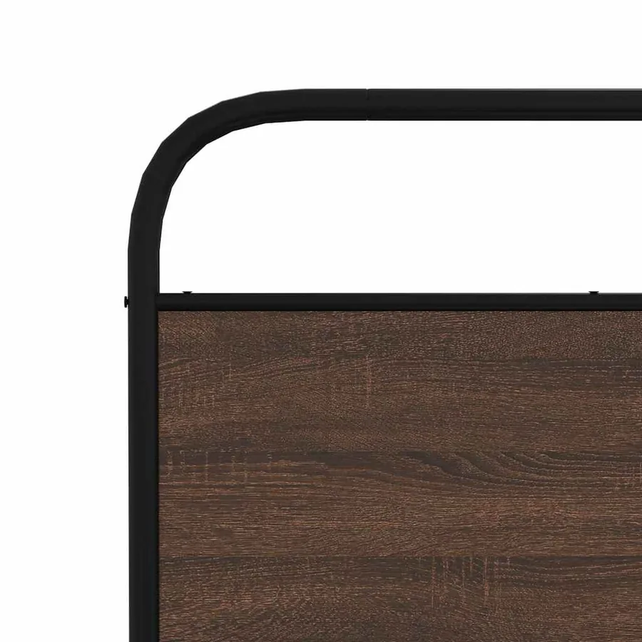 Cadre de lit en métal sans matelas chêne marron 183x213 cm - 8
