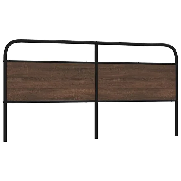 Tête de lit de remplacement chêne marron 200 cm acier et bois d'ingénierie