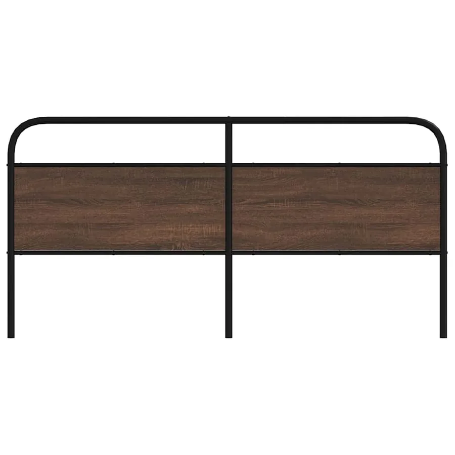 Tête de lit de remplacement chêne marron 200 cm acier et bois d'ingénierie - 3