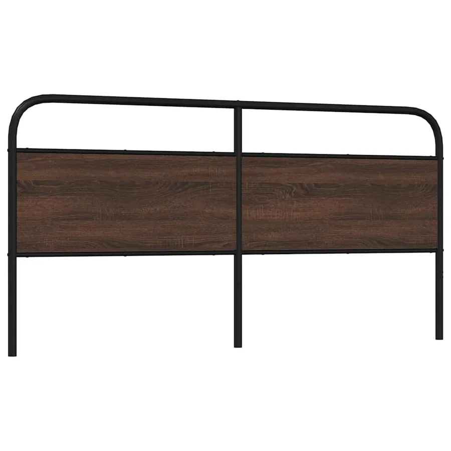 Tête de lit de remplacement chêne marron 200 cm acier et bois d'ingénierie - 5