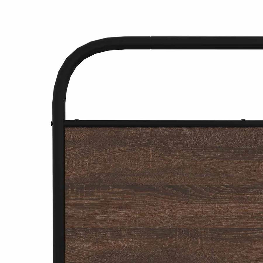 Tête de lit de remplacement chêne marron 200 cm acier et bois d'ingénierie - 6