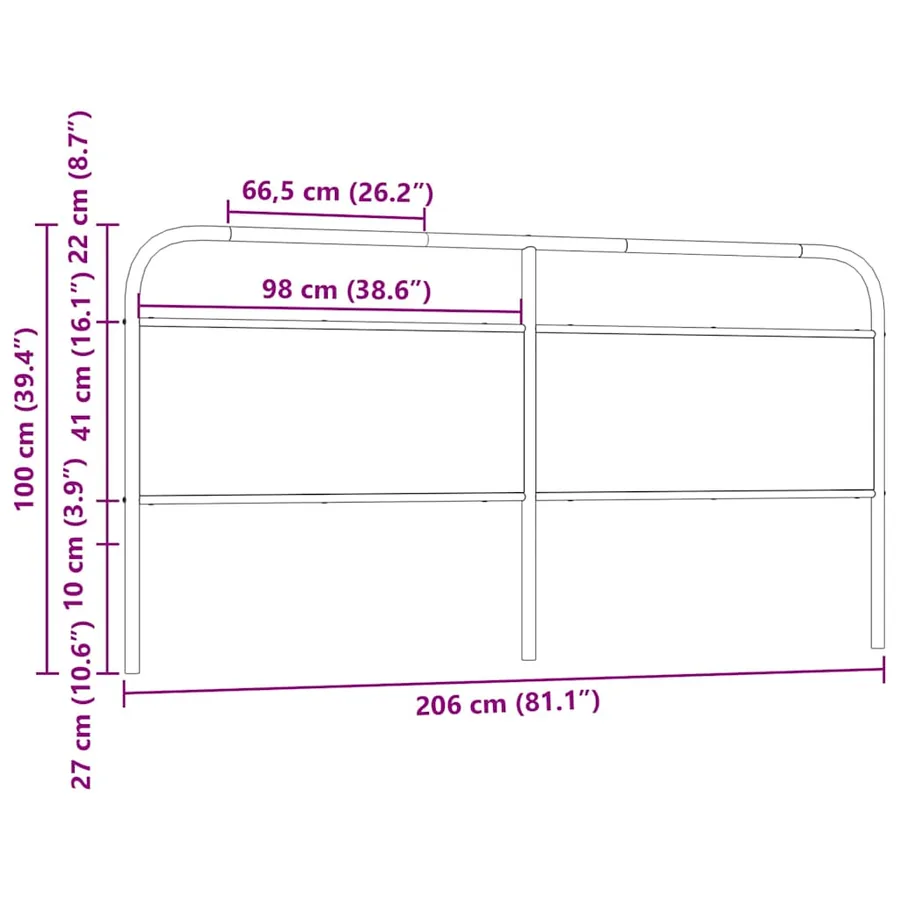 Tête de lit de remplacement chêne marron 200 cm acier et bois d'ingénierie - 7