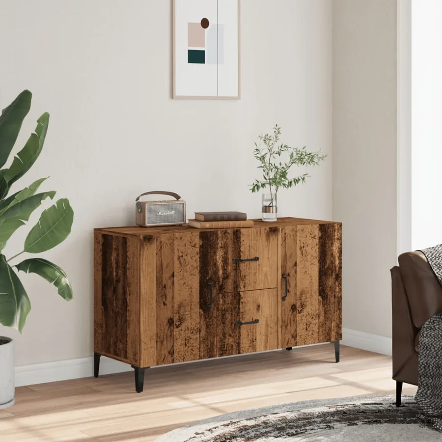 Buffet vieux bois 100x36x60 cm bois d'ingénierie - 3