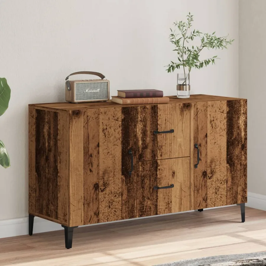 Buffet vieux bois 100x36x60 cm bois d'ingénierie - 4