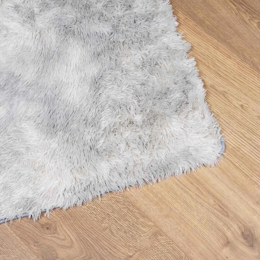 Tapis shaggy à poils longs NAVARRA gris argenté 200x200 cm - 4