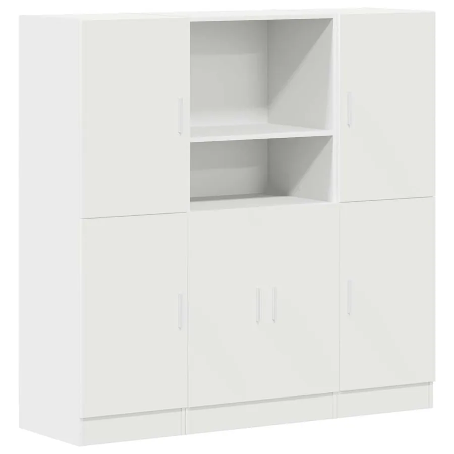 Ensemble d'armoires de cuisine 3 pcs blanc bois d'ingénierie - 2