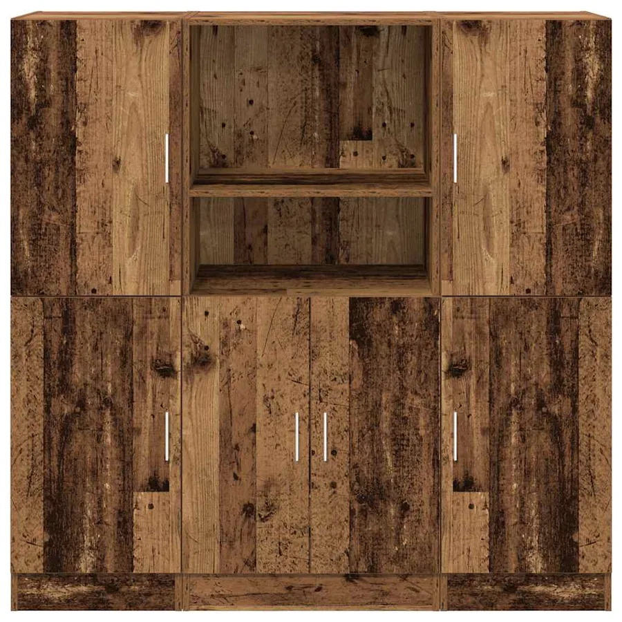 Ensemble d'armoires de cuisine 3 pcs vieux bois - 5
