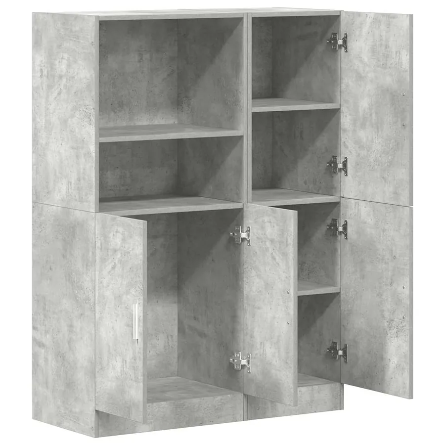 Ensemble d'armoires de cuisine 2 pcs gris béton bois ingénierie - 4