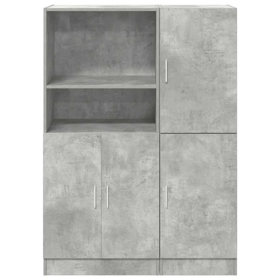 Ensemble d'armoires de cuisine 2 pcs gris béton bois ingénierie - 5