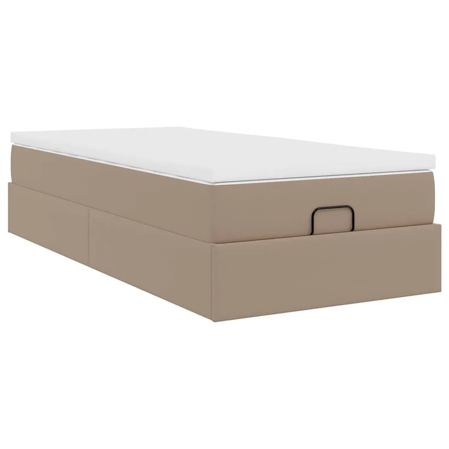 Cadre de lit ottoman et matelas cappuccino 90x190 cm similicuir - 10