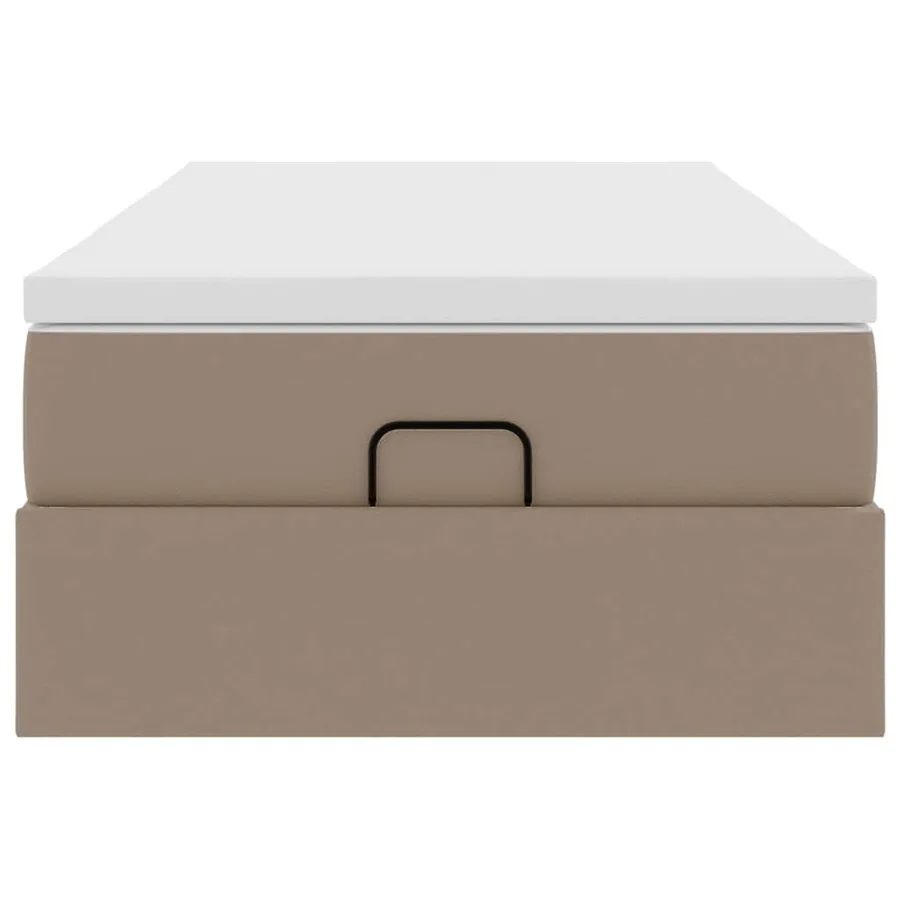 Cadre de lit ottoman et matelas cappuccino 90x190 cm similicuir - 7