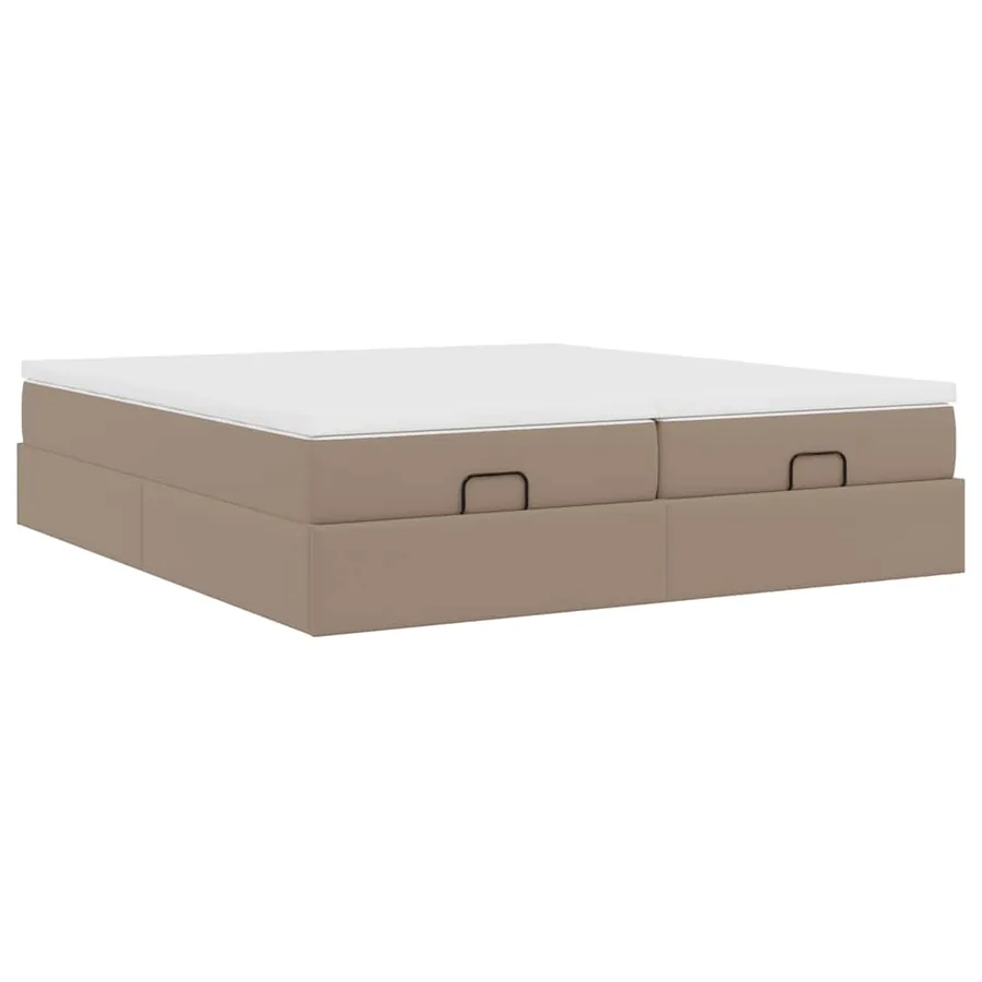 Cadre de lit ottoman et matelas cappuccino 180x200cm similicuir - 10