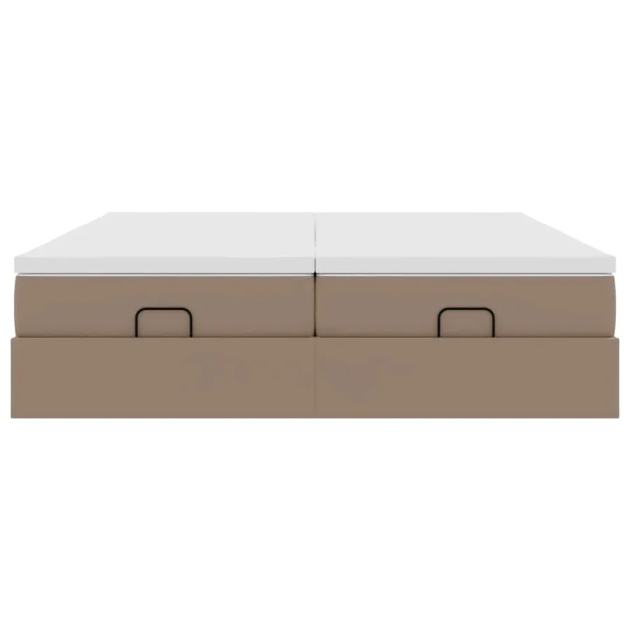 Cadre de lit ottoman et matelas cappuccino 180x200cm similicuir - 7
