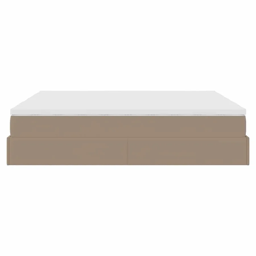 Cadre de lit ottoman et matelas cappuccino 180x200cm similicuir - 9