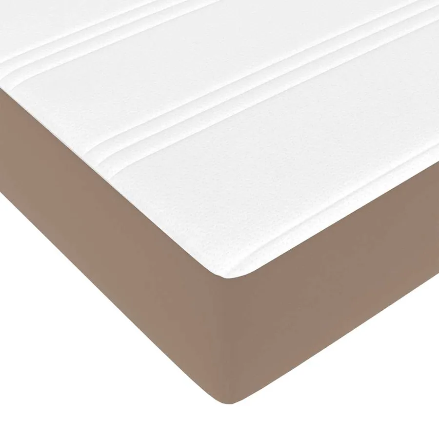 Cadre de lit ottoman et matelas cappuccino 90x200 cm similicuir - 13