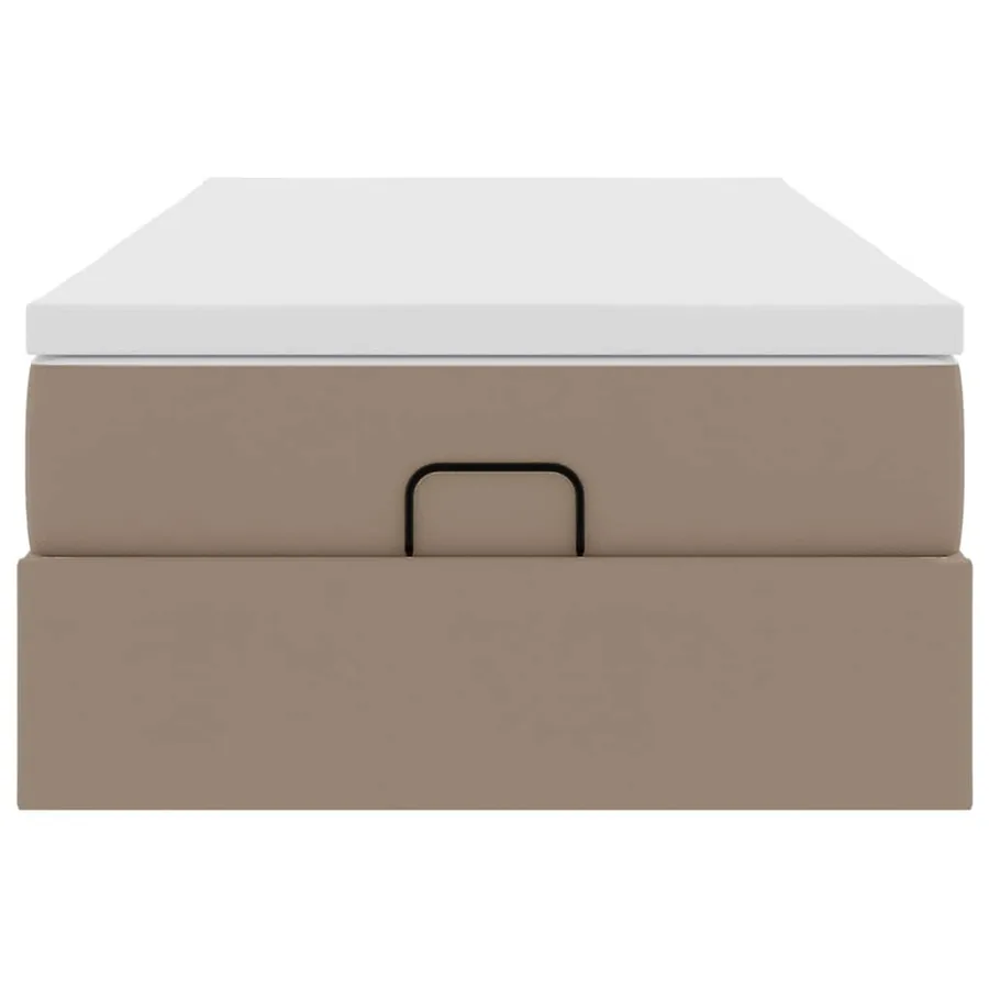 Cadre de lit ottoman et matelas cappuccino 90x200 cm similicuir - 7