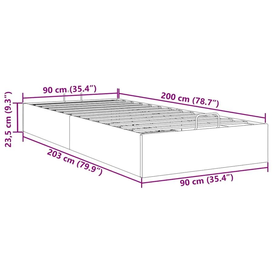 Cadre de lit ottoman sans matelas cappuccino 90x200 cm - 14