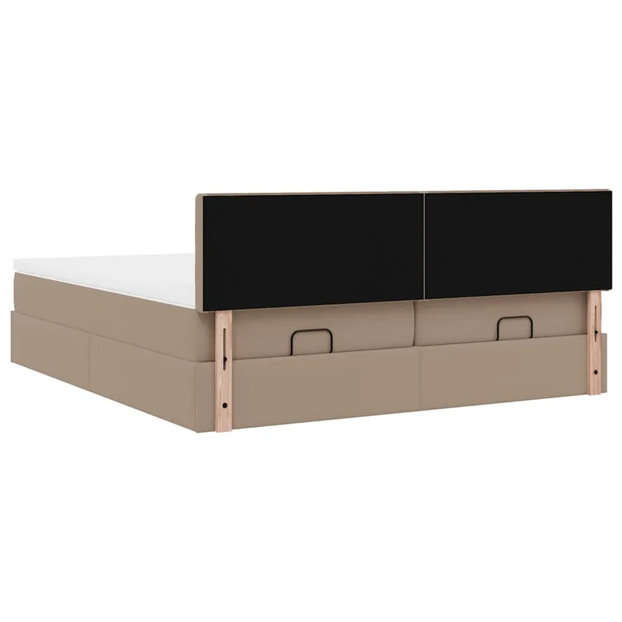 Cadre de lit ottoman et matelas cappuccino 180x200cm similicuir - 12