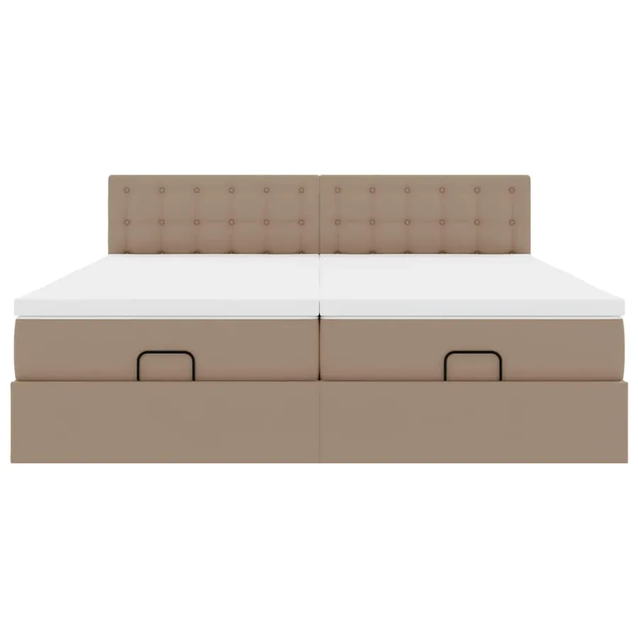 Cadre de lit ottoman et matelas cappuccino 180x200cm similicuir - 8