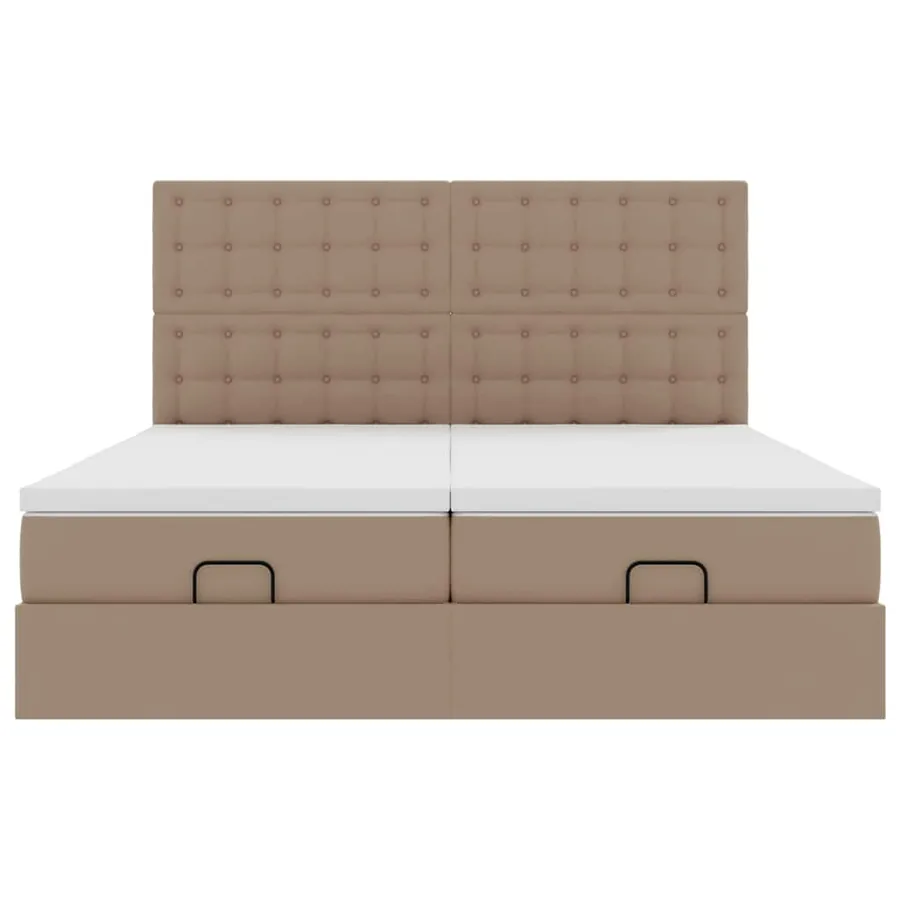 Cadre de lit ottoman et matelas cappuccino 180x200cm similicuir - 7