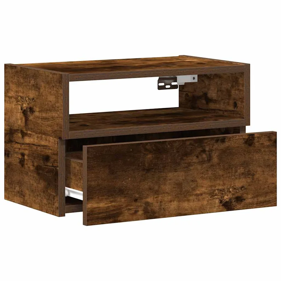 Tables de chevet murales 2 pcs Chêne fumé 45x26x28,5 cm - 5
