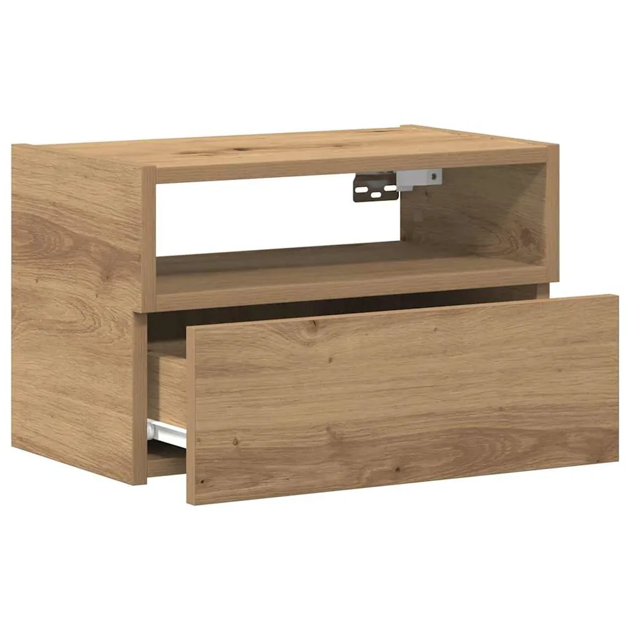 Tables de chevet murales 2 pcs chêne artisanal 45x26x28,5 cm - 5
