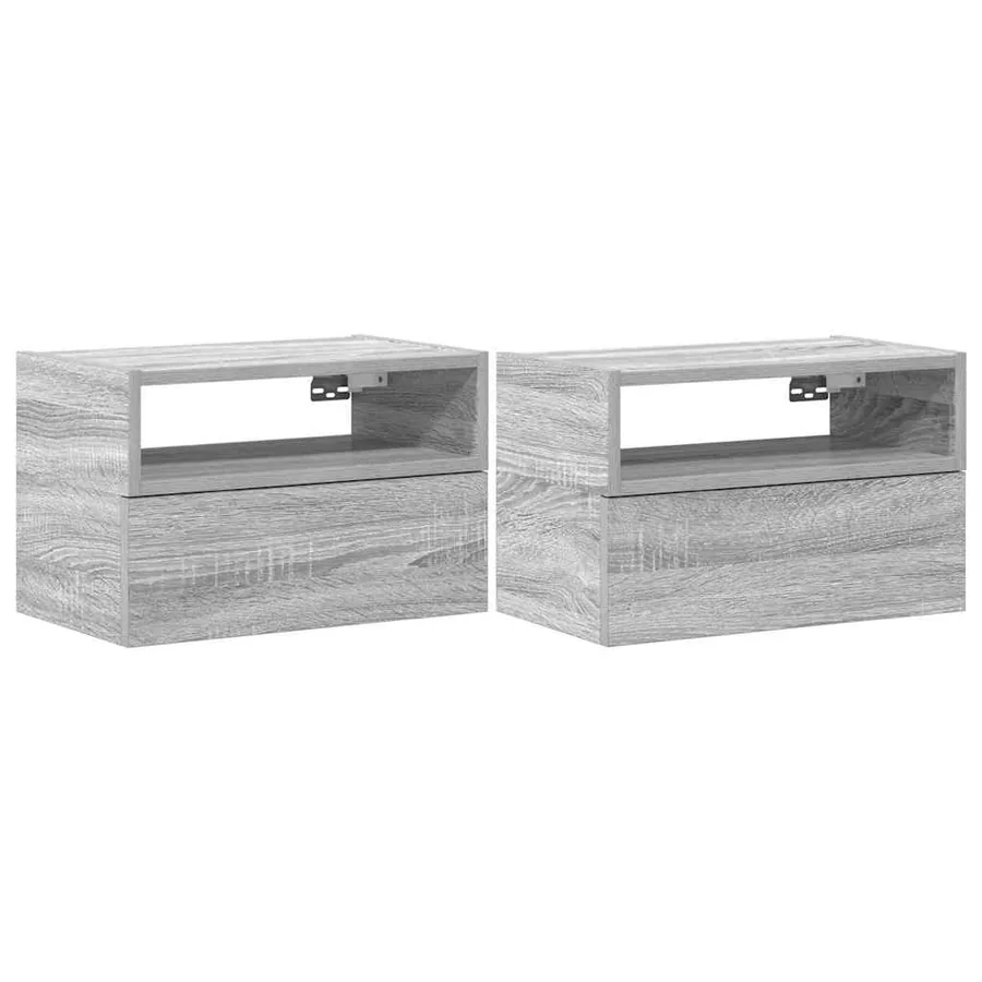Tables de chevet murales 2 pcs sonoma gris 45x26x28,5 cm - 2