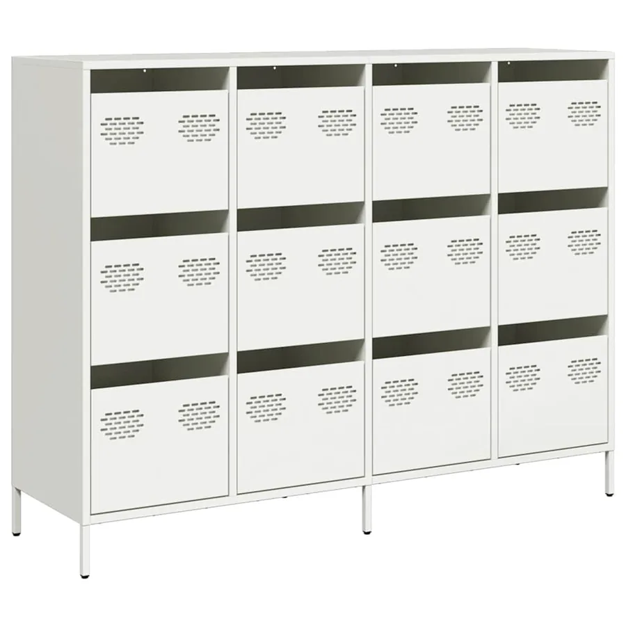 Buffet blanc 135x39x103,5 cm acier laminé à froid - 2