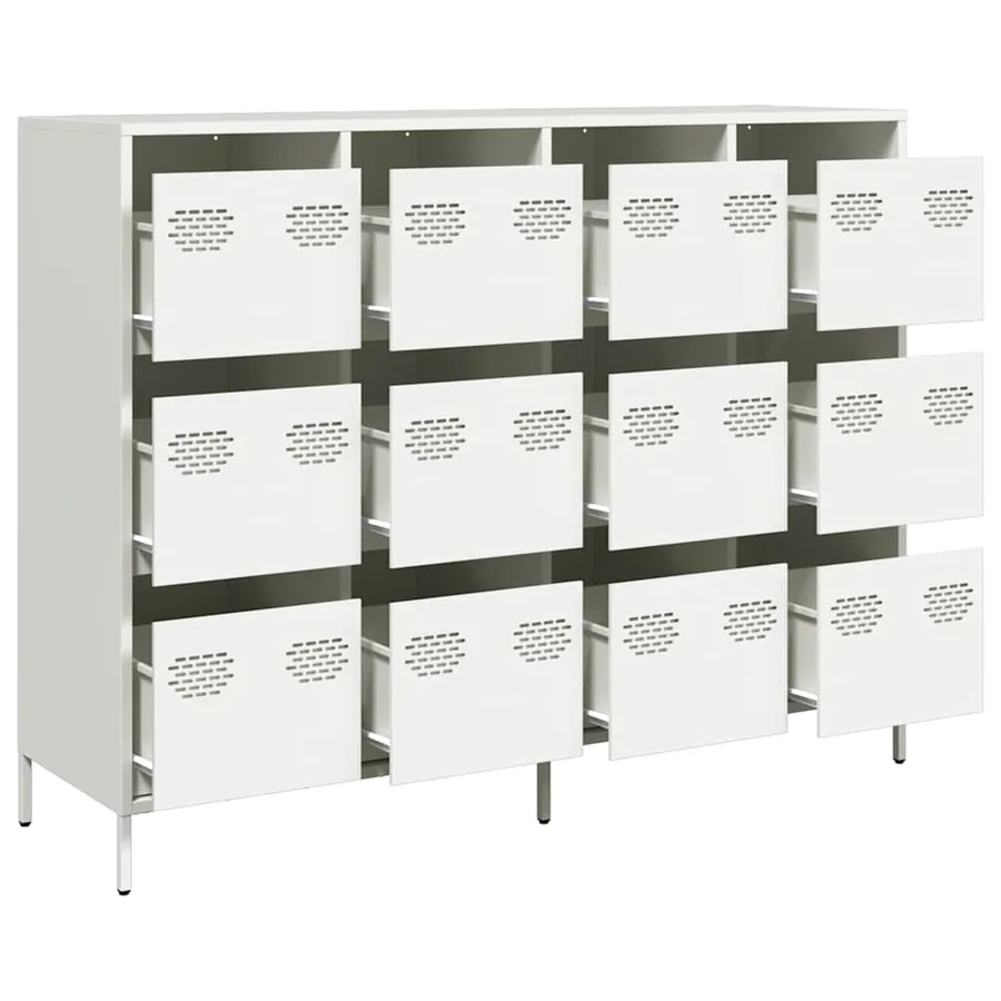 Buffet blanc 135x39x103,5 cm acier laminé à froid - 4