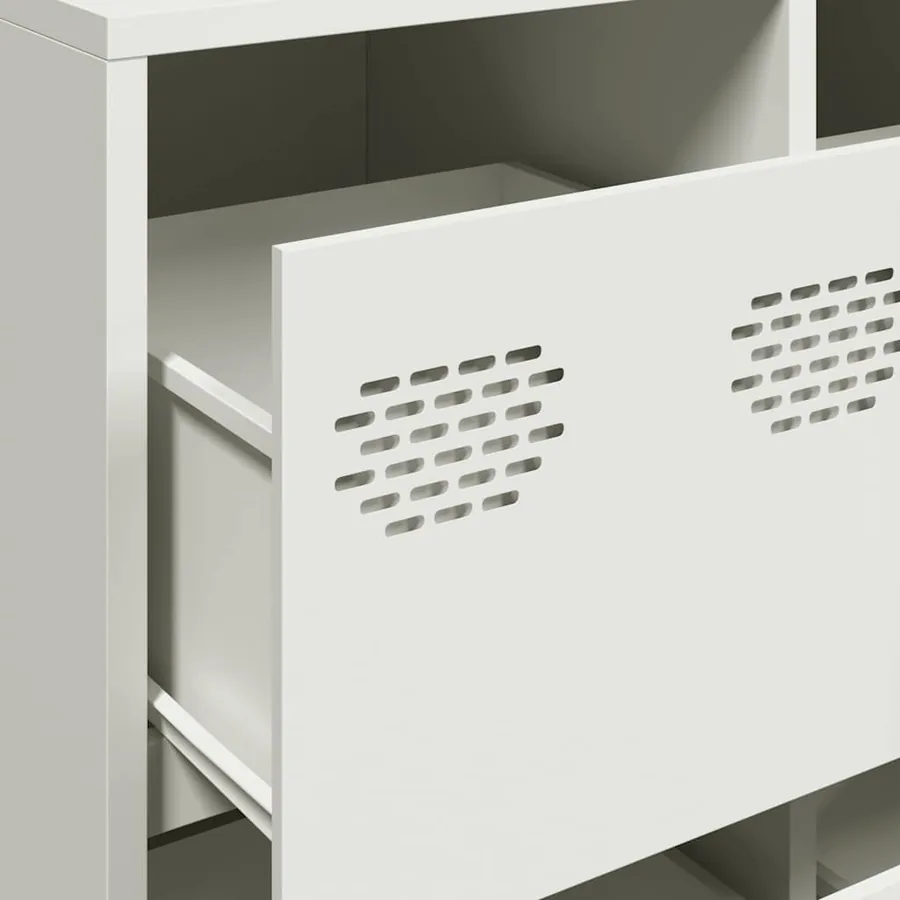 Buffet blanc 135x39x103,5 cm acier laminé à froid - 9