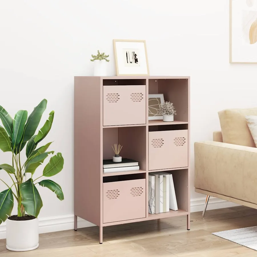 Buffet haut rose 68x39x103,5 cm acier - 3