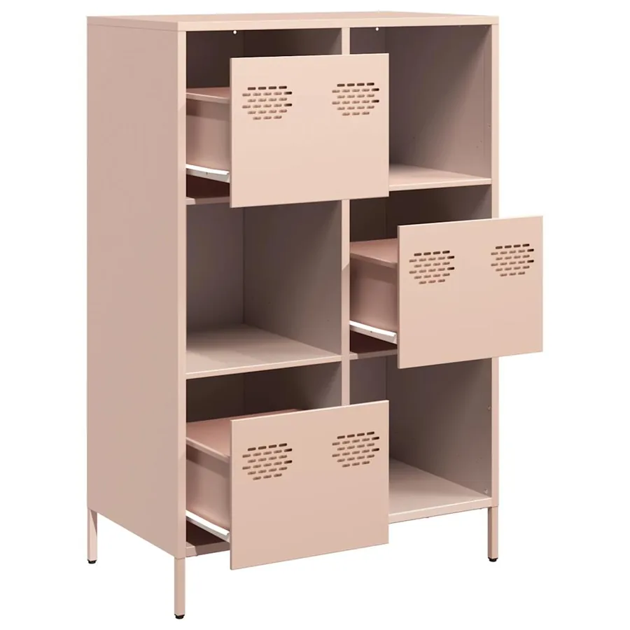 Buffet haut rose 68x39x103,5 cm acier - 4