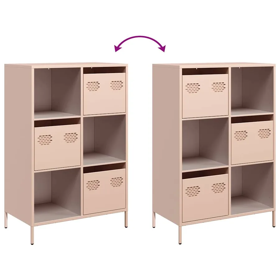 Buffet haut rose 68x39x103,5 cm acier - 9