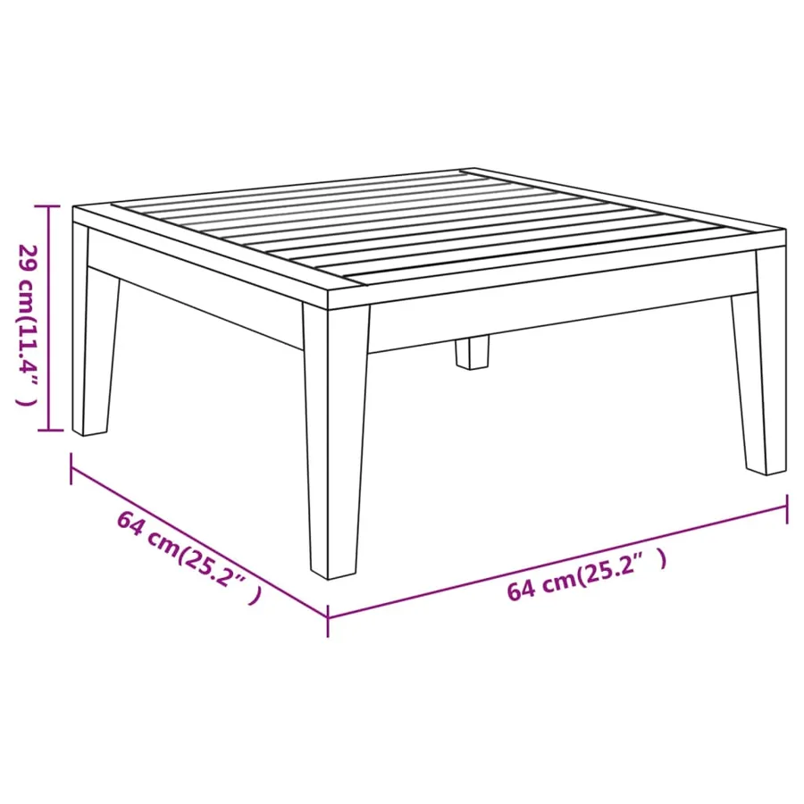 Salon de jardin 4 pcs avec coussins blanc crème Bois d'acacia - 10