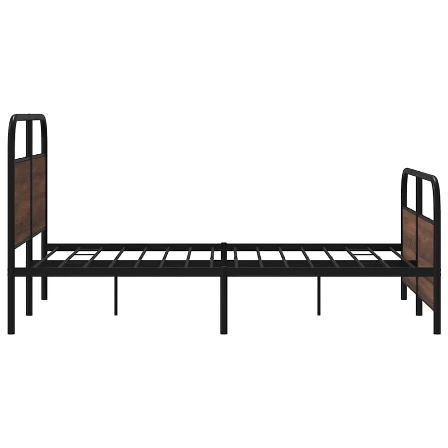 Cadre de lit en métal sans matelas chêne marron 137x190 cm - 6