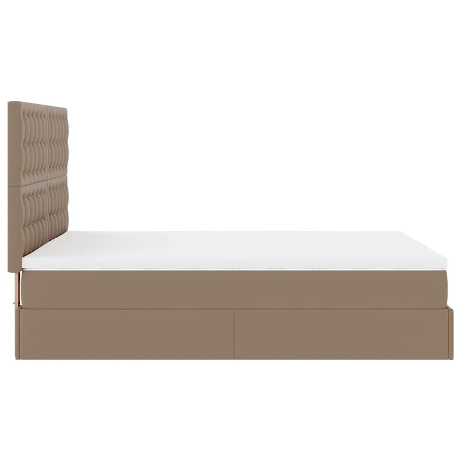 Cadre de lit ottoman et matelas cappuccino 140x200cm similicuir - 10