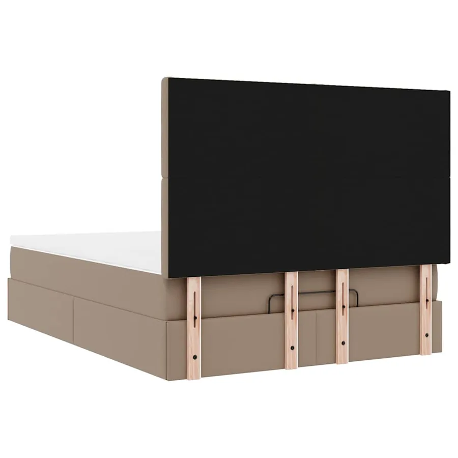 Cadre de lit ottoman et matelas cappuccino 140x200cm similicuir - 11