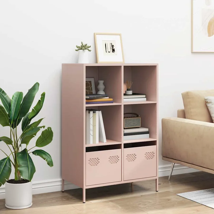 Buffet haut rose 68x39x103,5 cm acier - 3