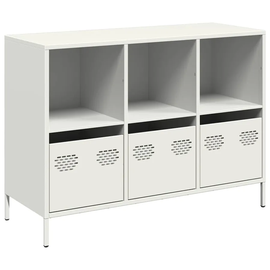 Buffet blanc 101,5x39x73,5 cm acier laminé à froid - 2